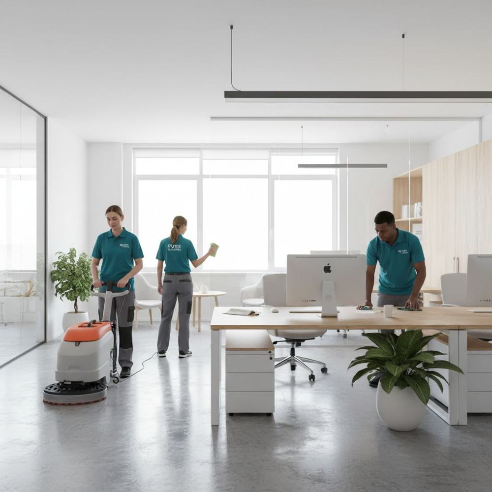 Emenoxclean Reinigungsteam bei professioneller Gebäudereinigung in Frankfurt am Main